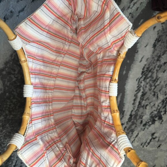Columbia Woven Bag with Bamboo Circle Handles and Drawstring Inner Lining - Picture 12 of 12